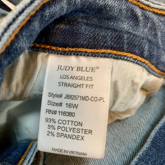 Judy Blue - Sally Hi Rise Front Seam Straight Fit Jeans 16W - Picture 7 of 10